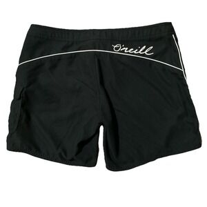 Oneill‎ Womens 9 Board Shorts Trunks Swim suit Black White Logo 34x7 Quick Dry